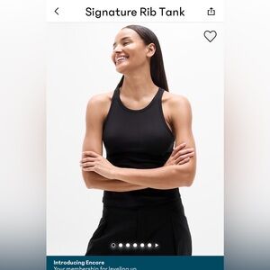 Athleta signature rib Black high Crewneck Tank
NET. SIZE M